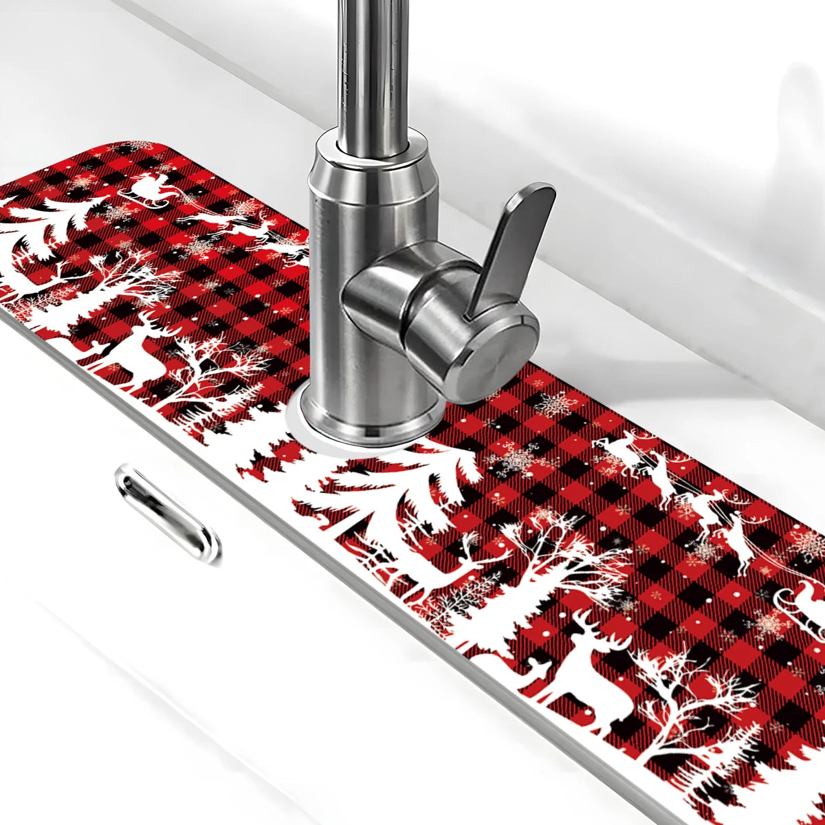 Tapis de cuisine absorbant de Noël – Décoration pratique et festive