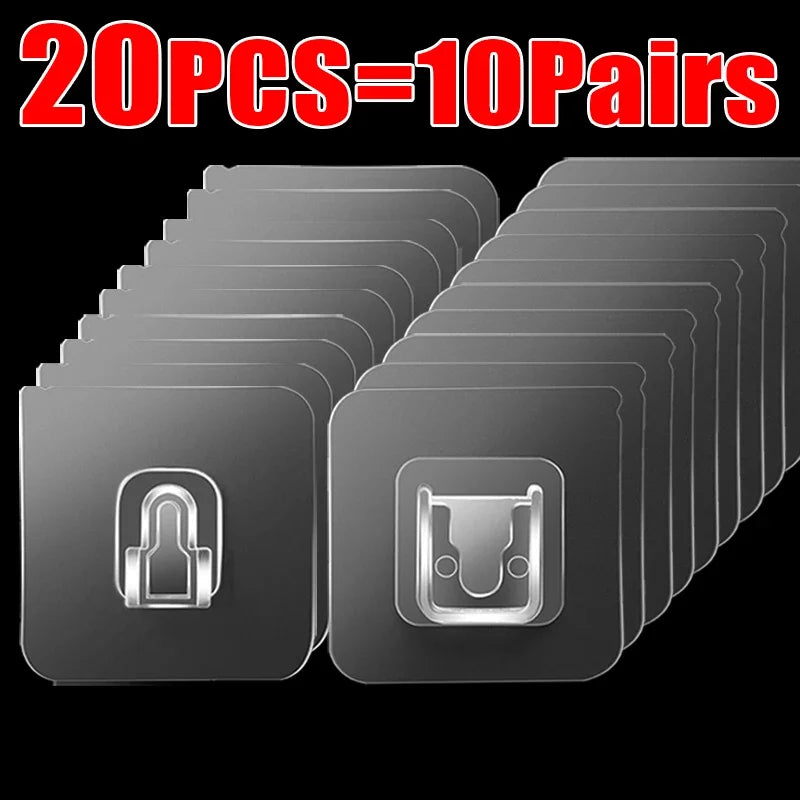 Crochets muraux adhésifs double face – transparents et sans trace